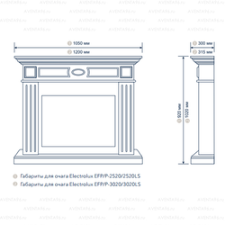 Портал для электрокамина Electrolux Bianco 30