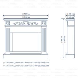 Портал для электрокамина Electrolux Noce 30
