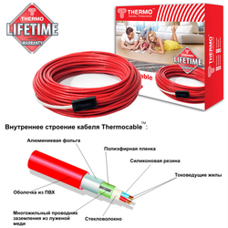 Нагревательный кабель Thermo Thermocable SVK-20 - 1800 Вт (87м)