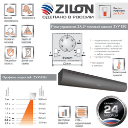 Электрическая тепловая завеса Zilon ZVV-1.0E6SG